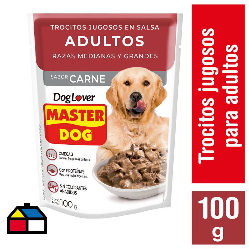 MASTER DOG - Alimento húmedo para perro adulto 100g carne/arroz/vegetales