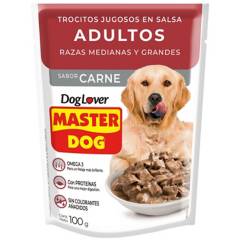 MASTER DOG - Alimento húmedo para perro adulto 100 gr carne, arroz y vegetales