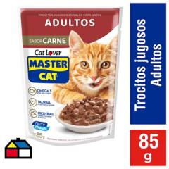 MASTER CAT - Alimento húmedo para gato adulto 85 g carne