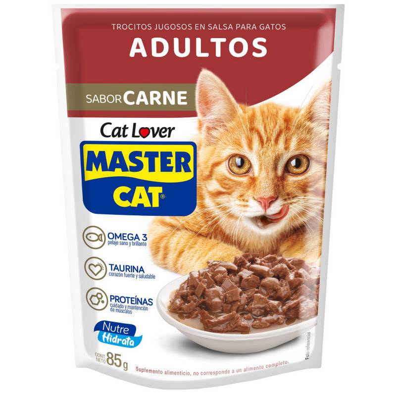 MASTERCAT - Alimento húmedo para gato adulto 85 g carne