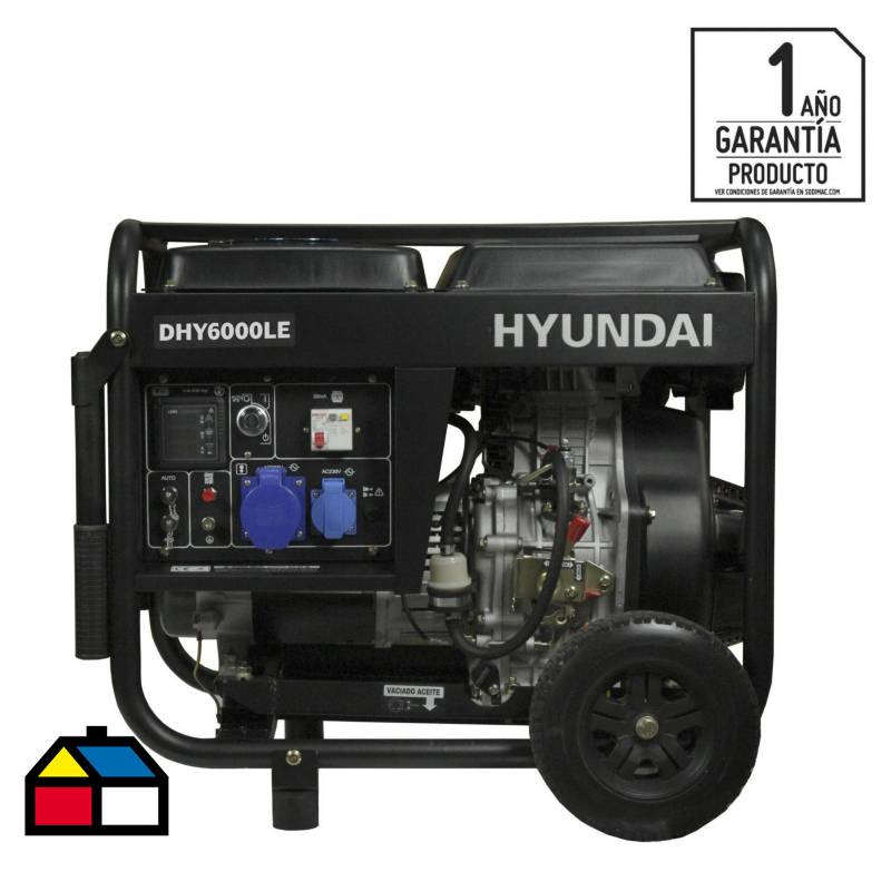HYUNDAI - Generador eléctrico a diesel 5000W