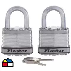 MASTER LOCK - Set de candados 45 mm con llave 2 unidades