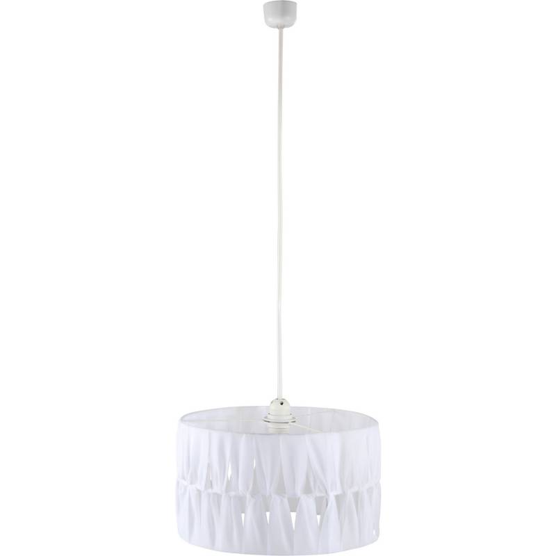 ILUMINAZIONNE - Lámpara de colgar Madera y tela Macarame Blanca