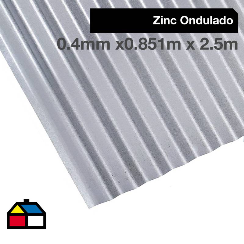 BOLKOW - 0.4x851x2500mmPlancha Acanalada Onda zinc gris Recubrimiento AZM150