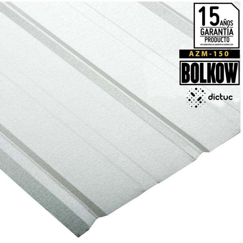 BOLKOW - 0.40 x 895 x 2000 mm. Plancha 5V gris Recubrimiento AZM150
