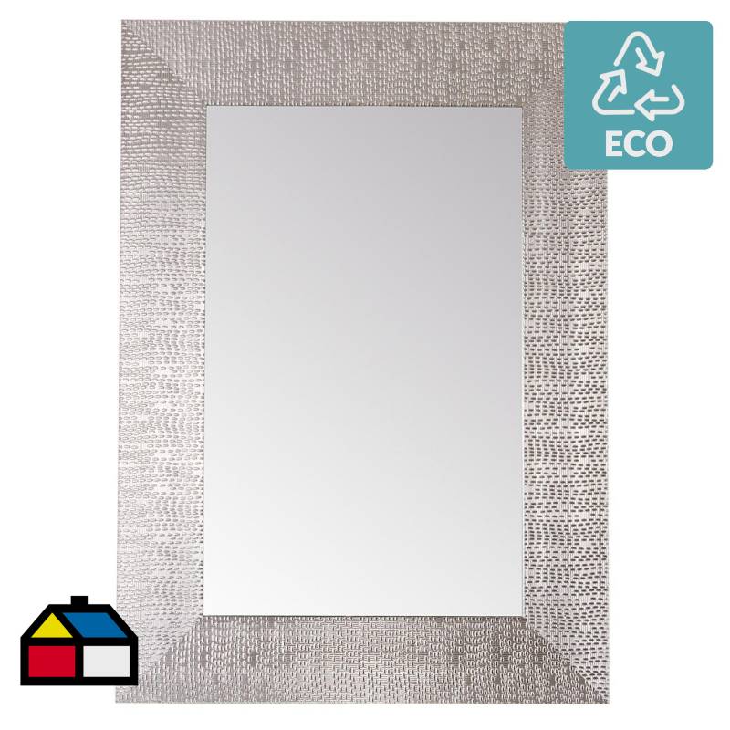 JUST HOME COLLECTION - Espejo rectangular 70x50 cm plateado