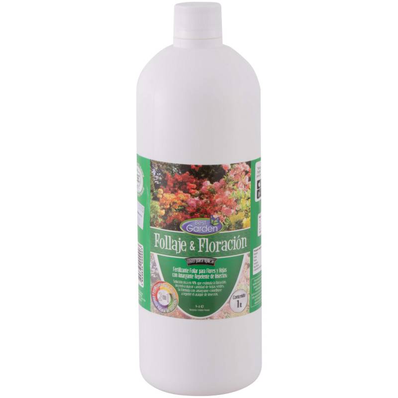 BEST GARDEN - Fertilizante para plantas y flores líquido 1 litro botella