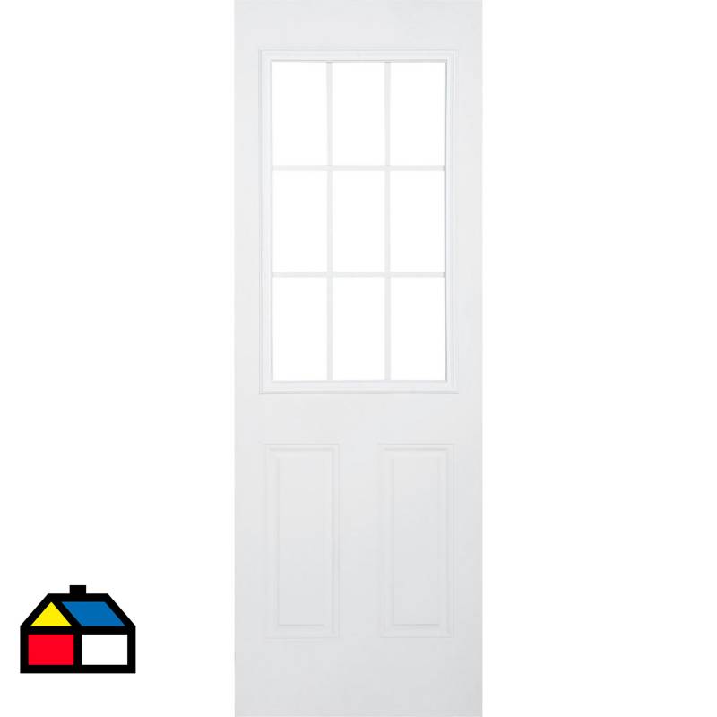 MULTIMARCA - Puerta Medio Cuerpo Acero Vidrio Termopanel Blanco