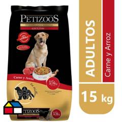 PETIZOOS - Alimento seco para perro adulto 15 kg carne y arroz