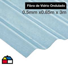 FEMOGLAS - Plancha fibra de vidrio ondulada natural 0.5mmx0.85mx3.00m