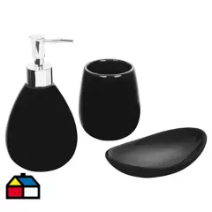 JUST HOME COLLECTION - Kit de accesorios para baño 3 piezas ivory
