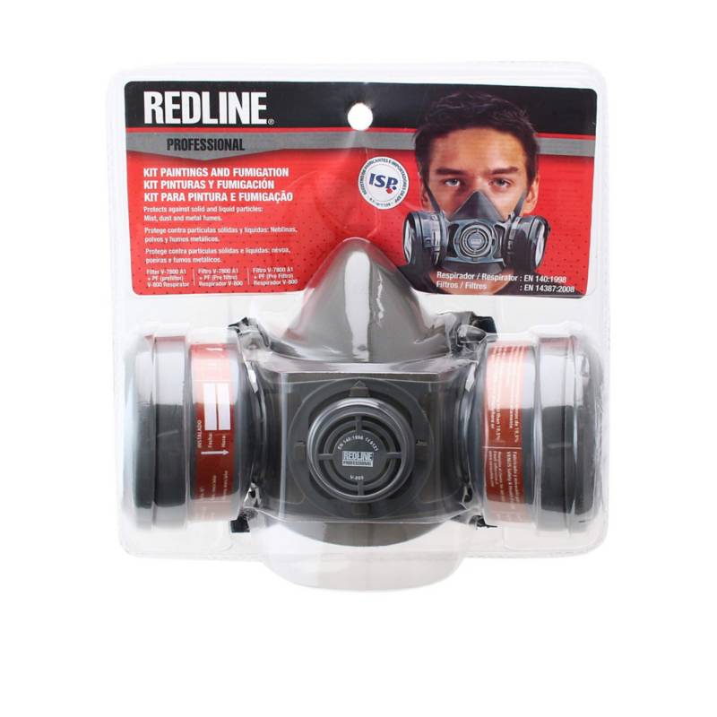 REDLINE - Kit de máscara + 2 filtros para pintura y fumigación