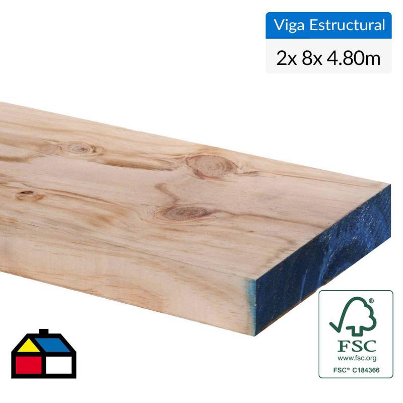 Madera Pino Radiata 2 X 2 X 8