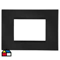 BTICINO - Placa rectangular 3 módulos Antracita