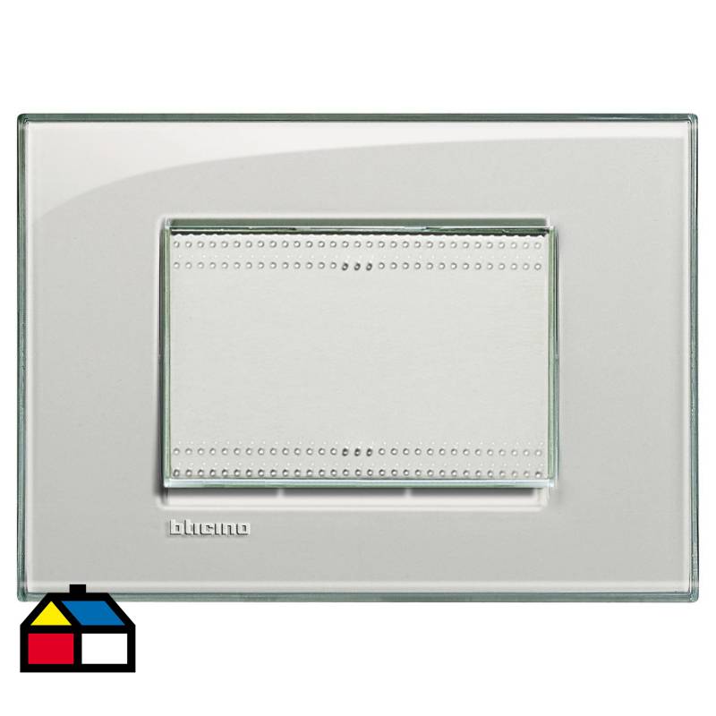 BTICINO - Placa rectangular 3 módulos Transparente