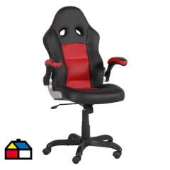JUST HOME COLLECTION - Silla Gamer Sienna Negro/Rojo