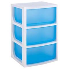 WENCO - Cajonera multiuso plástico 70x39x50 cm 3 cajones azul