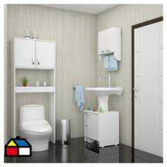 RTA DESIGN - Kit de botiquín para baño + lavamanos + estante blanco