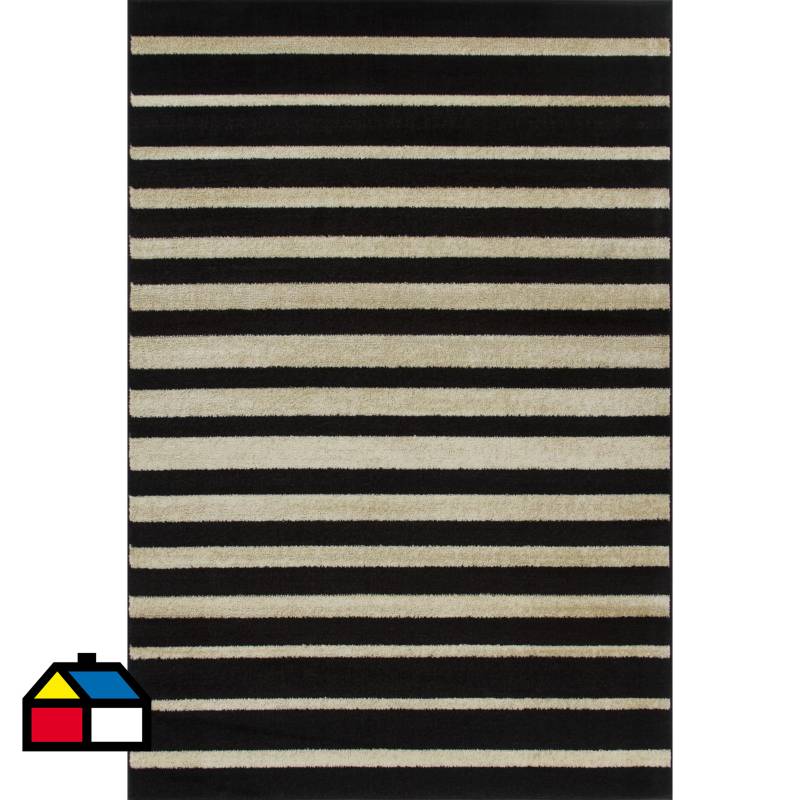 JUST HOME COLLECTION - Alfombra carrera rayas 150x220 cm negro