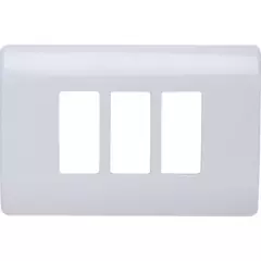 SCHNEIDER ELECTRIC - Placa 3 módulos con soporte blanco Genesis