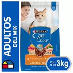 CAT CHOW - Alimento seco para gato adulto 3 kg carne, pollo y pescado.