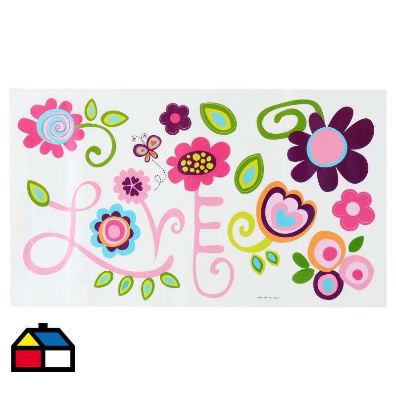 ROOMMATES - Sticker decorativo amor, paz y alegría 13 unidades