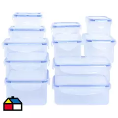 JUST HOME COLLECTION - Set de contenedores de alimentos plástico 22 unidades