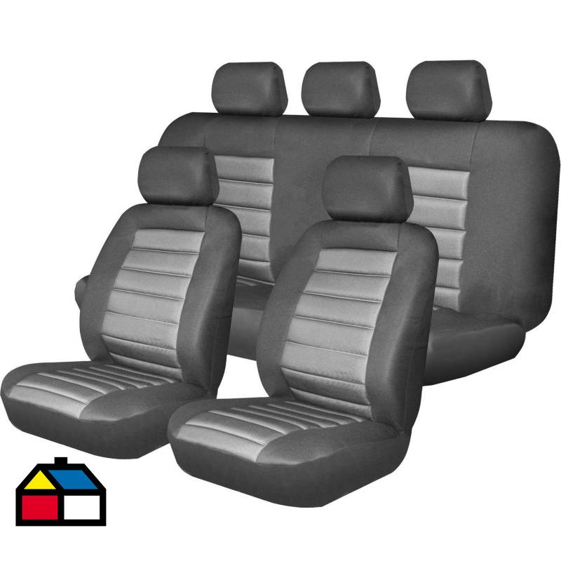 AUTOSTYLE - Funda para asiento 9 piezas negro/gris