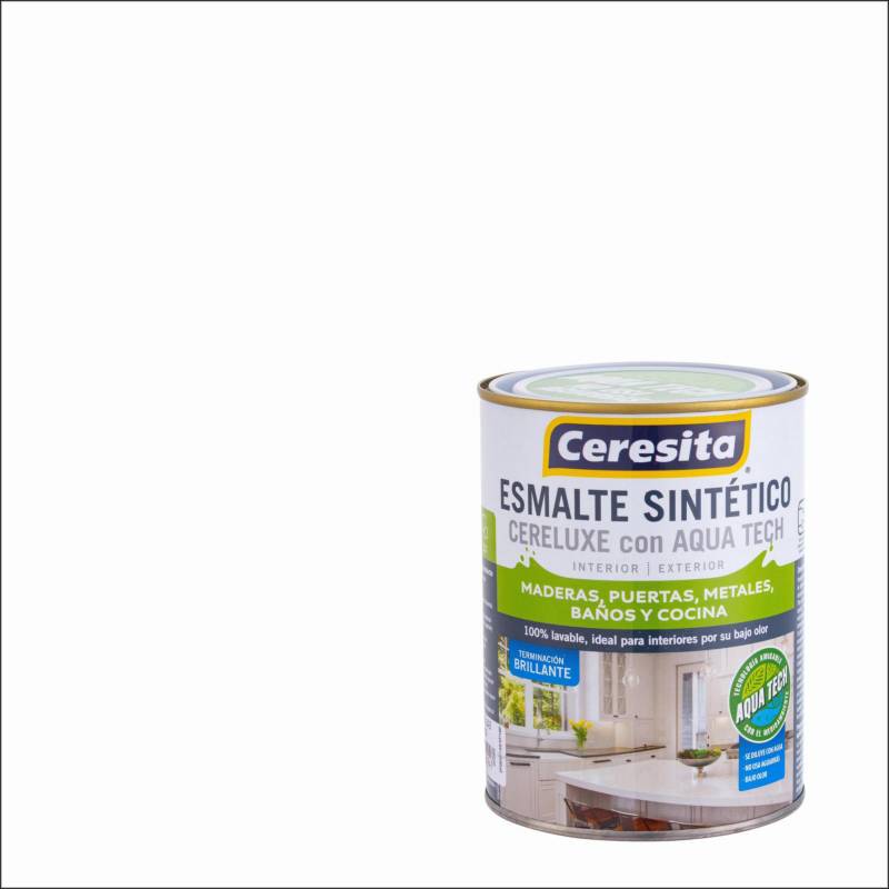 CERESITA - Esmalte Sintetico Cereluxe Aquatech Blanco 1/4gl