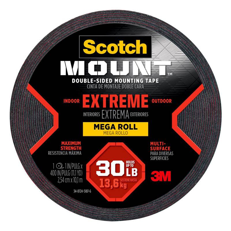 SCOTCH - Cinta Doble Faz Scotch-Mount, Extrema, 25,4 mm x 10 m