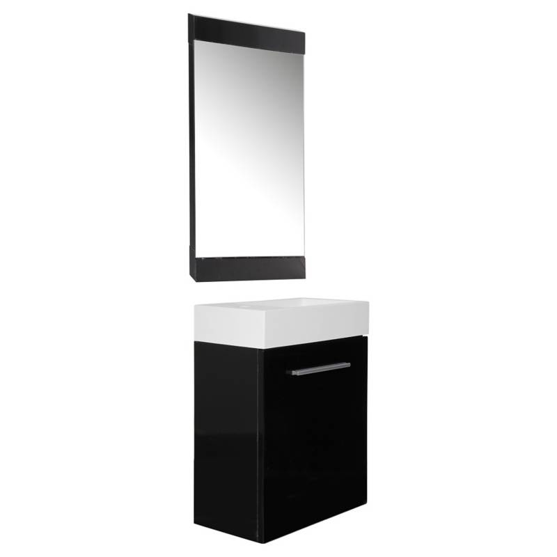 SENSI DACQUA - Combo mueble + vanitorio + espejo negro