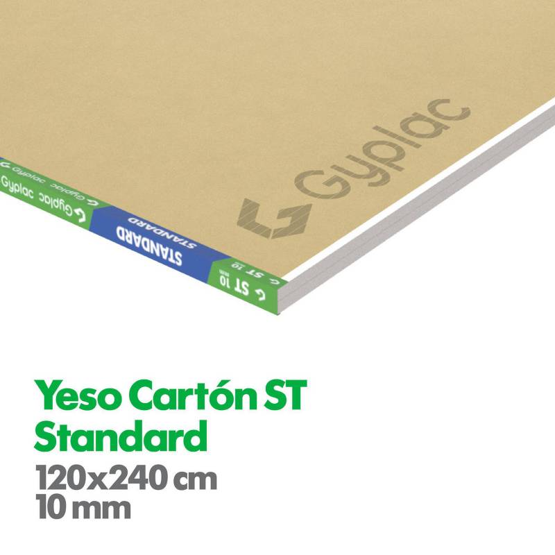 GYPLAC - Yeso Cartón Standard borde rebajado 10 mm 120x240 cm