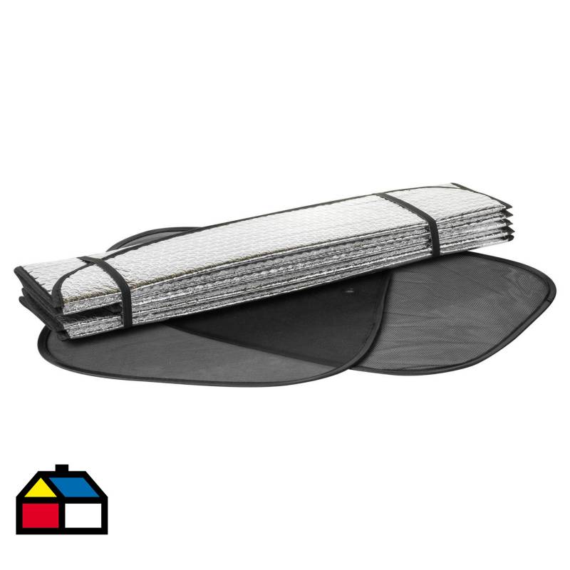 AUTOSTYLE - Combo parasol + sombrillas polietileno 3 piezas plateado