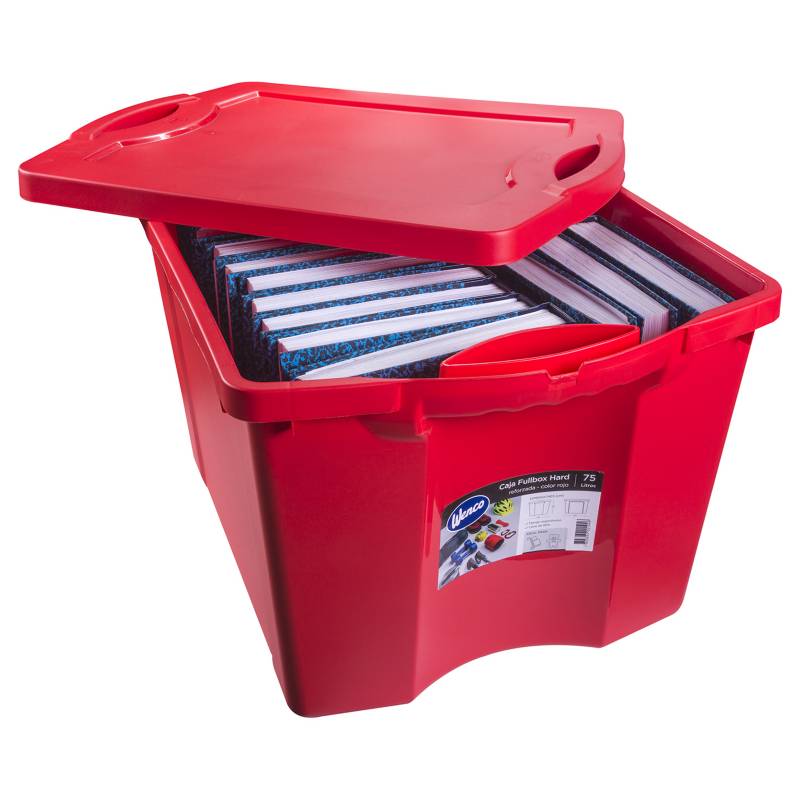 Detectable Abastecer agudo Caja organizadora Fullbox 75 litros 37,8x48x60,3 cm rojo | Sodimac Chile