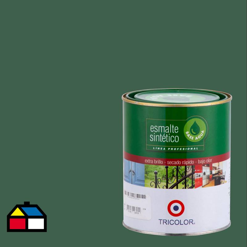 TRICOLOR - Esmalte sintético base agua verde trébol 1/4 gl