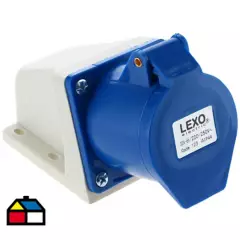 LEXO - Tomacorriente industrial sobrepuesta 32 A  2P+T 220V IP44
