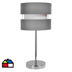 JUST HOME COLLECTION - Lámpara de mesa tela 1 luz E27 gris