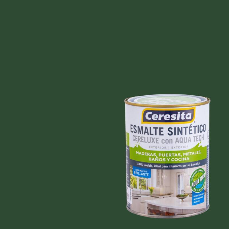 CERESITA - Esmalte Sintetico Cereluxe Aquatech Verde Reja 1/4 gl