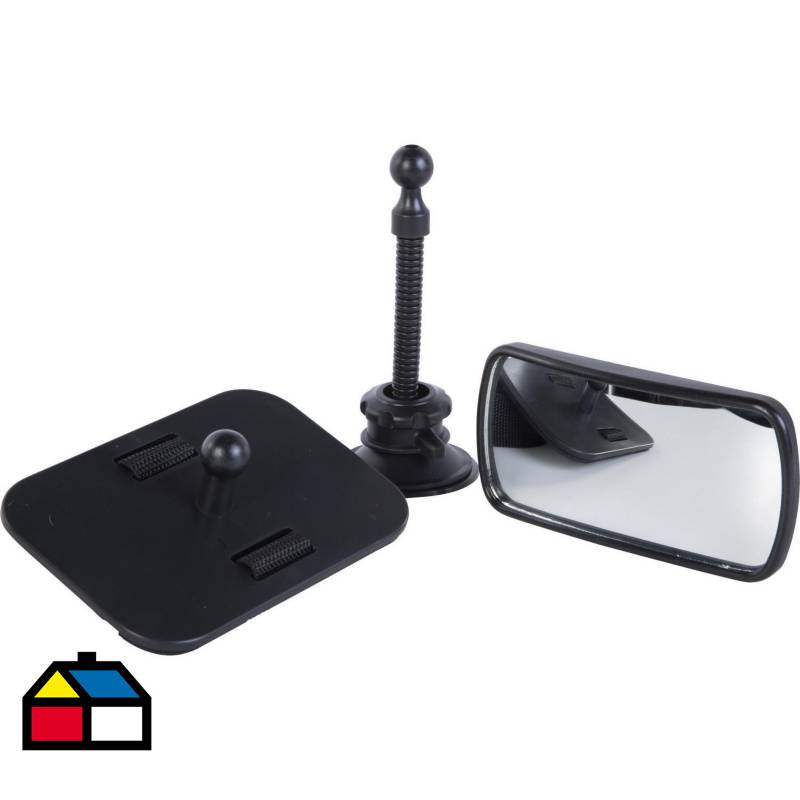 AUTOSTYLE - Espejo para auto vidrio 17x17x7,5 cm negro