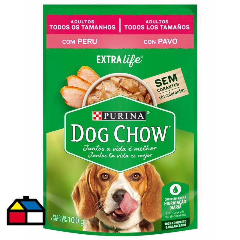 DOG CHOW VIDA SANA - Alimento húmedo para perro adulto 100 gr pavo