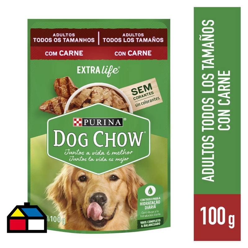 DOG CHOW VIDA SANA - Alimento húmedo para perro adulto 100 gr carne