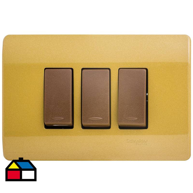 Comprar Interruptor de pared dorado, 1/2/3/4 entradas, botón de 1