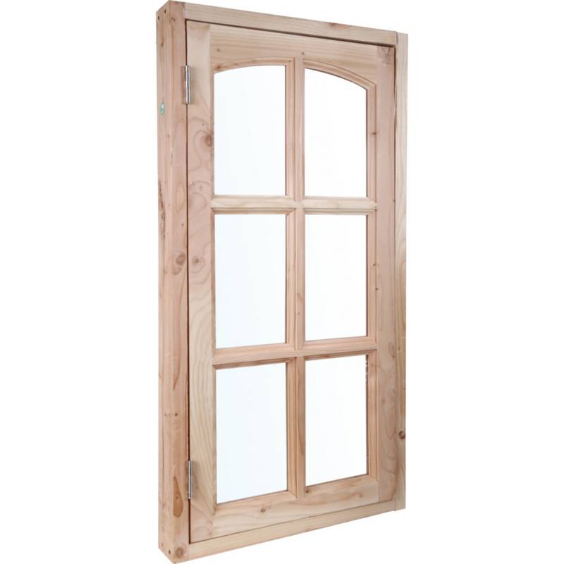 WOODS - Kit ventana pino oregón 60x120 cm con vidrio