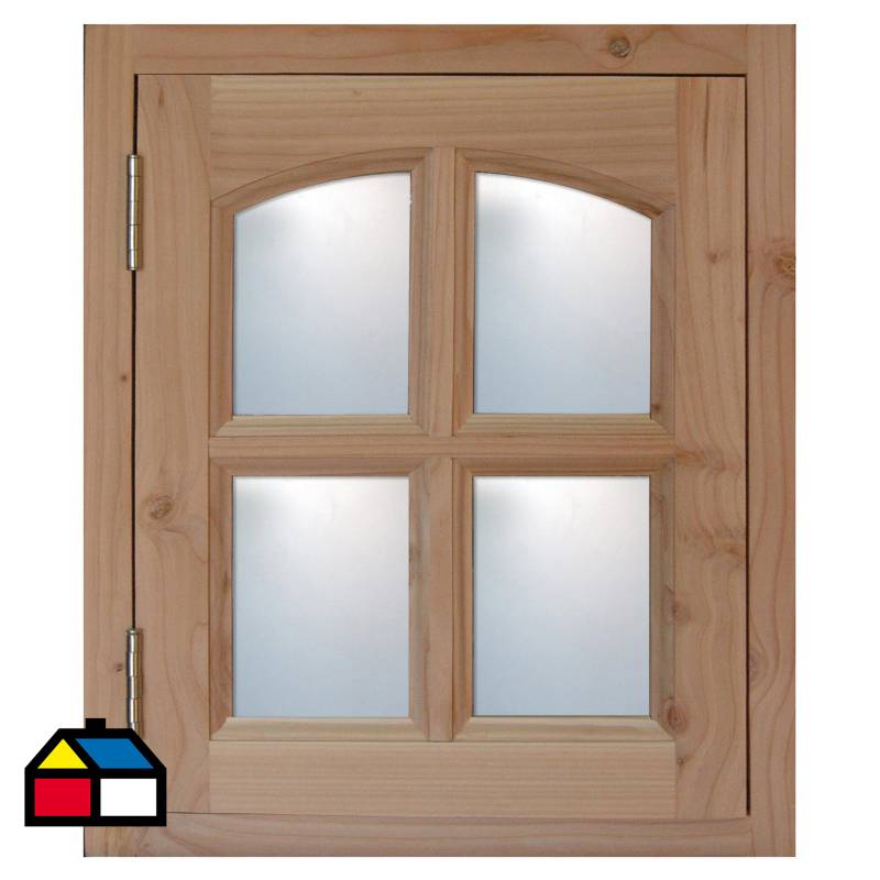 WOODS - Kit ventana pino oregón 50x60 cm con vidrio