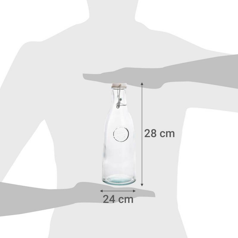 Botella con tapa 950 ml vidrio transparente