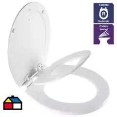 BEMIS - Asiento WC redondo madera blanco con adaptador infantil integrado
