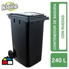 KLEINE WOLKE - Basurero contenedor de basura 240 L gris