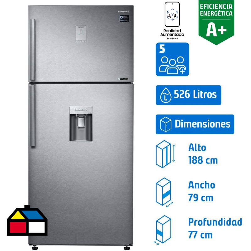 SAMSUNG - Refrigerador Top Freezer No Frost 526 Litros Gris RT53K6541SL/ZS