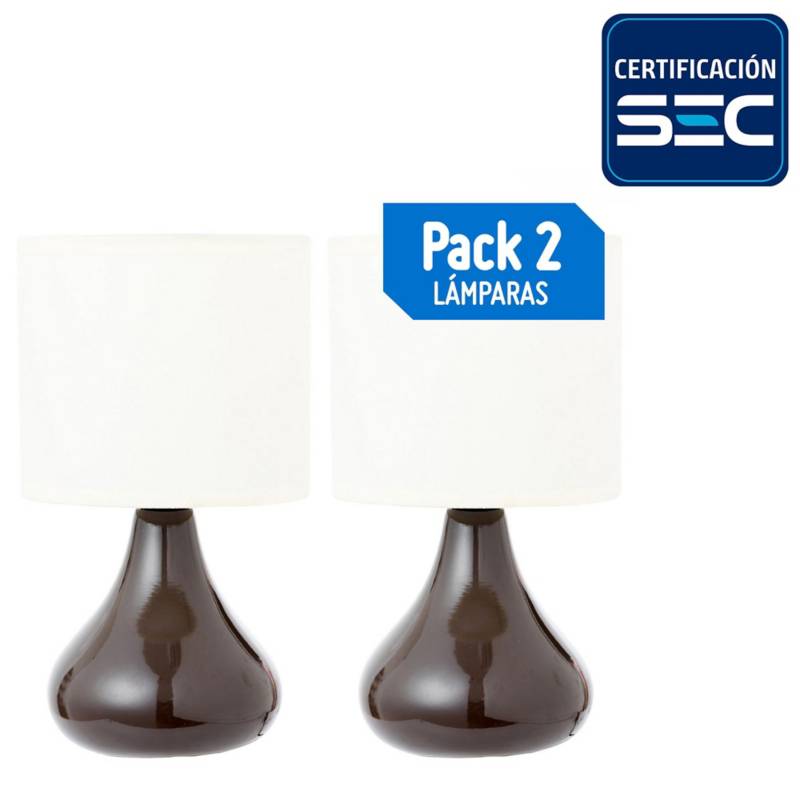 CASA BONITA - Pack lámparas de mesa 16 cm 60 W 2 unidades