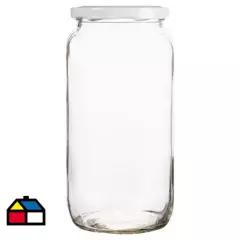 CASA BONITA - Frasco con tapa blanca 1 litro vidrio transparente